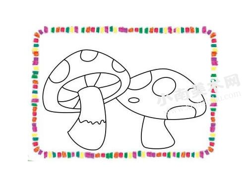 蘑菇简笔画创作步骤03