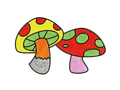 蘑菇简笔画创作步骤