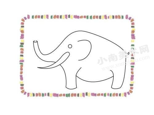 大象简笔画创作步骤02