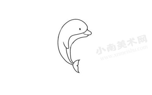 海豚简笔画创作步骤图示03