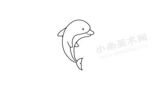 海豚简笔画创作步骤图示04