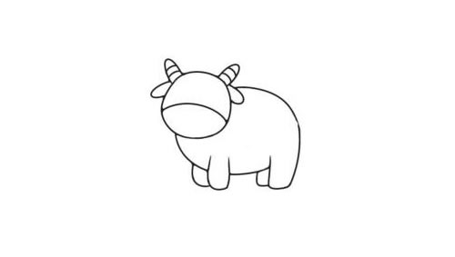 奶牛的简笔画创作步骤图示02