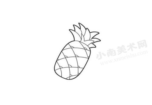 菠萝简笔画法步骤图示04