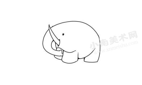 大象简笔画法步骤图示02