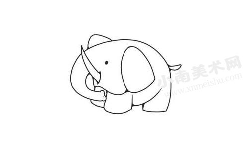大象简笔画法步骤图示03
