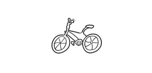 自行车简笔画法步骤图示03
