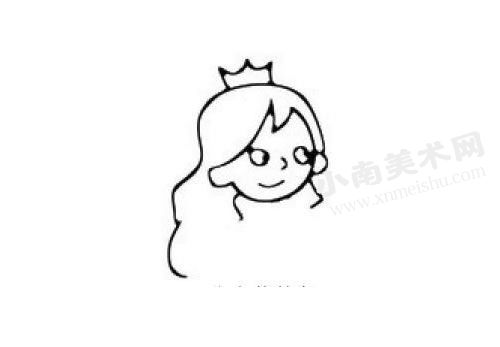 动漫人物公主的简笔画创作步骤图示02