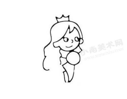 动漫人物公主的简笔画创作步骤图示03