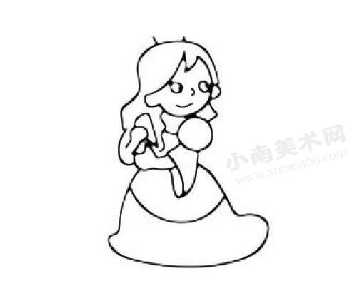 动漫人物公主的简笔画创作步骤图示05