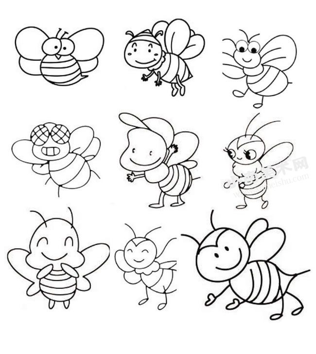 小蜜蜂简笔画高清大图