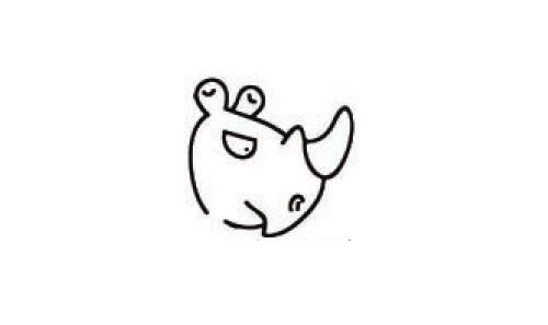 犀牛的简笔画创作步骤图示02