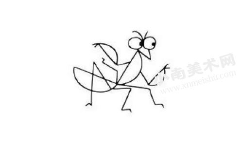 螳螂的简笔画创作步骤图示05