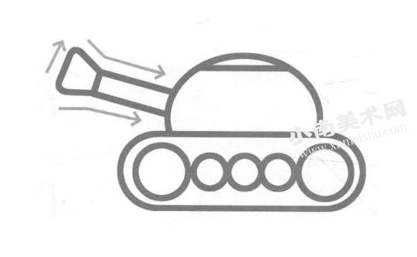 坦克的儿童画创作步骤图示03