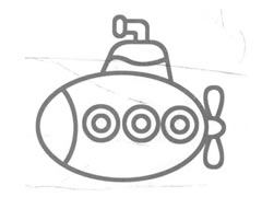 潜艇儿童画创作步骤