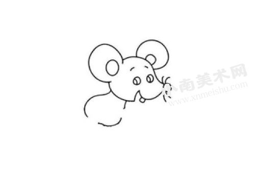 老鼠简笔画创作步骤图示03