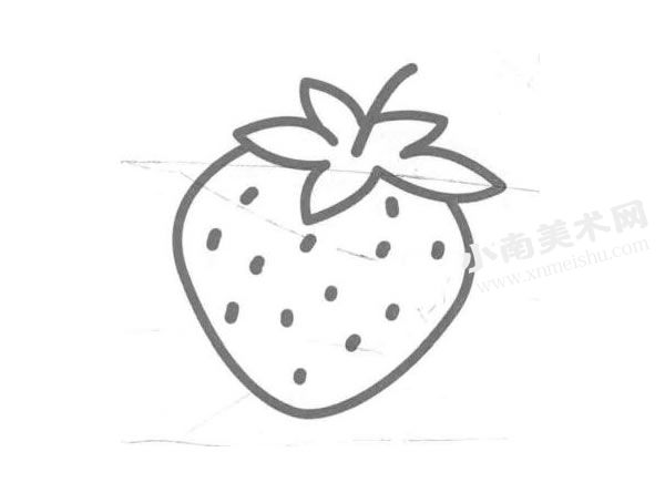 草莓儿童画创作步骤图示04
