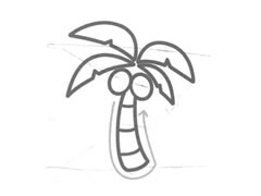 椰树儿童画创作步骤