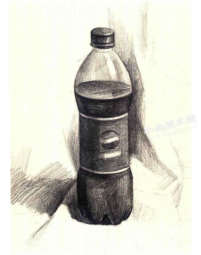 可乐瓶的素描作画步骤图示02