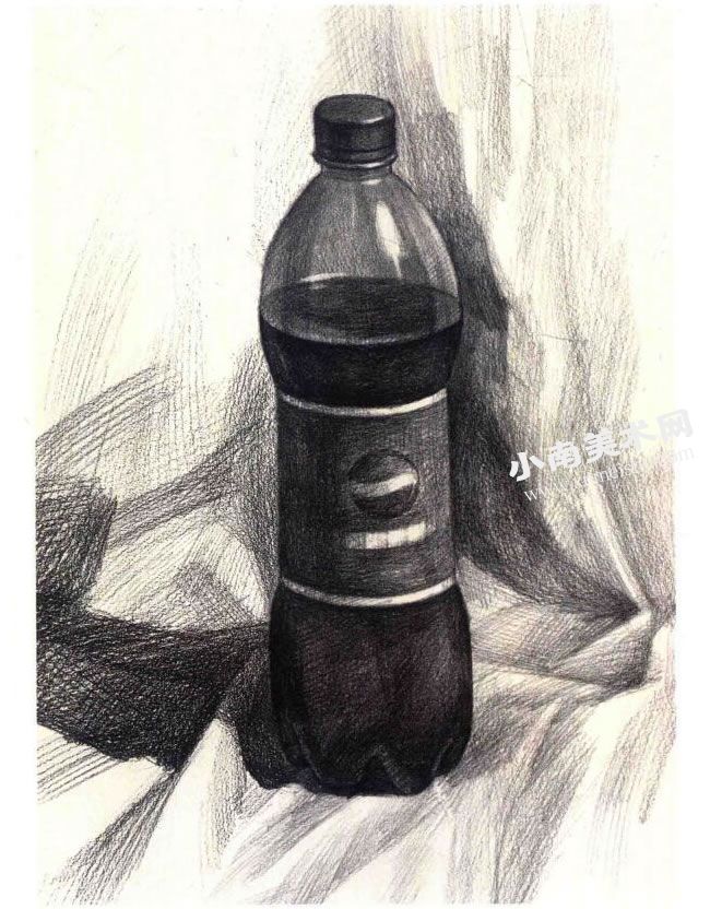 可乐瓶的素描作画步骤图示04
