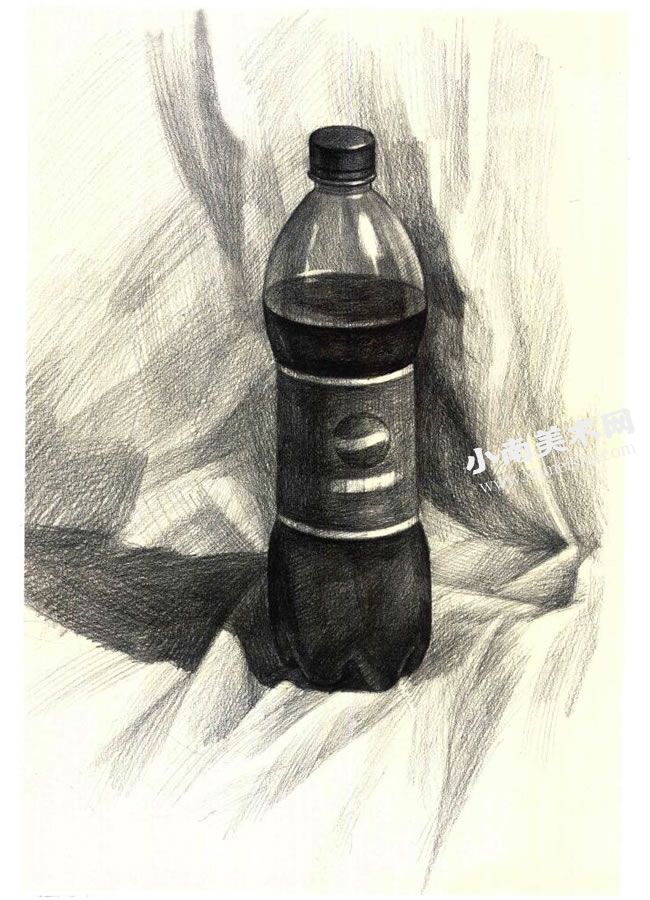 可乐瓶的素描作画步骤图示05