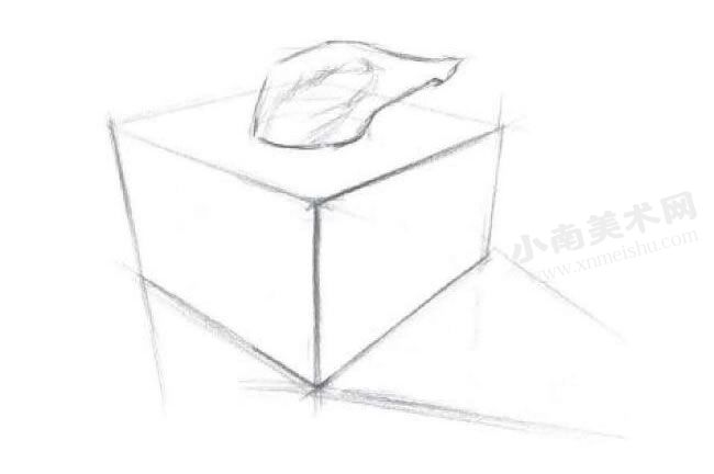 抽纸盒素描绘制步骤图示01