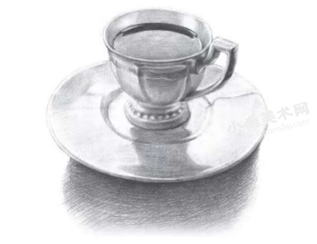 浓香咖啡的素描绘制步骤图示06