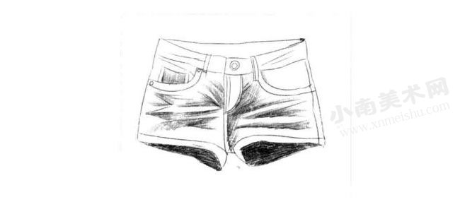 牛仔短裤素描绘制步骤图示03