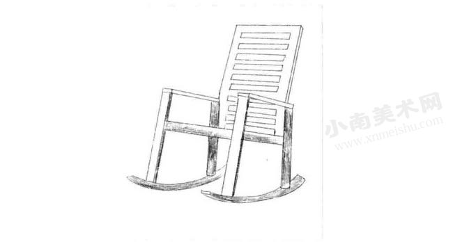 摇椅的素描绘制步骤图示04
