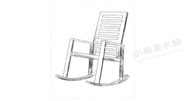 摇椅的素描绘制步骤图示05
