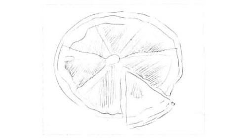 披萨饼（比萨饼）素描绘制步骤图示02