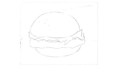 汉堡包的素描绘制步骤图示01