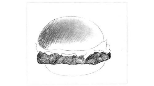 汉堡包的素描绘制步骤图示03