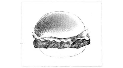 汉堡包的素描绘制步骤图示04