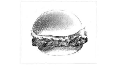 汉堡包的素描绘制步骤图示05