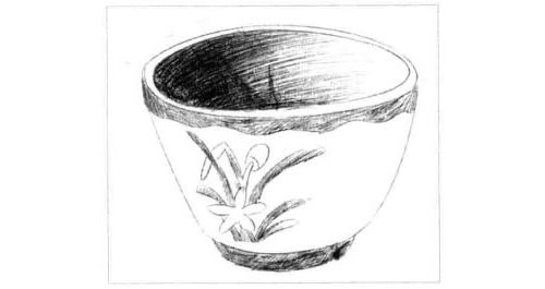 小花碗的素描绘制步骤图示05