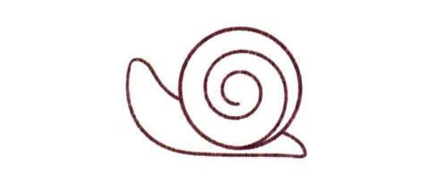 蜗牛的简笔画绘制步骤图示03