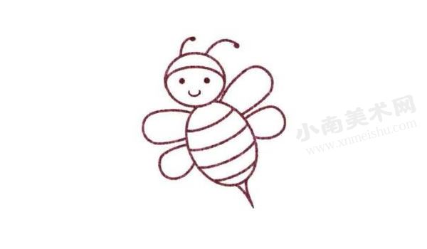 蜜蜂的简笔画绘制步骤图示04