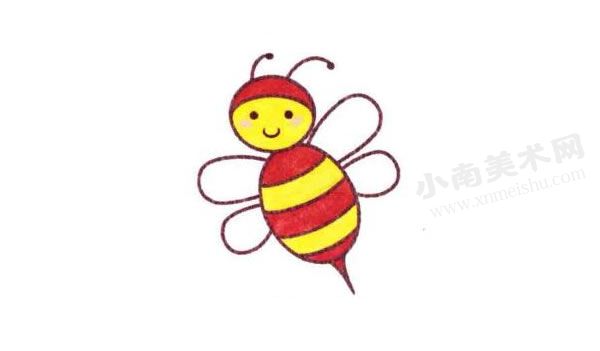 蜜蜂的简笔画绘制步骤图示05